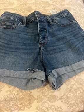 Hollister brand ladies  Rolled Hem Women's Shorts - Blue size 27
